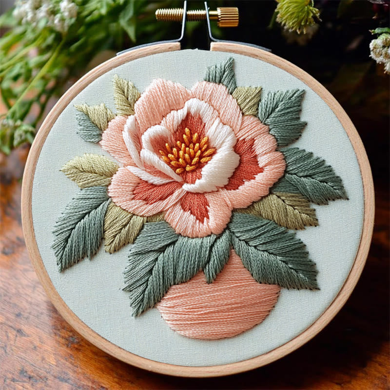 Rubbyoo Embroidery Kit - Peony Flower |  Needlework Craft For Beginner - image 4