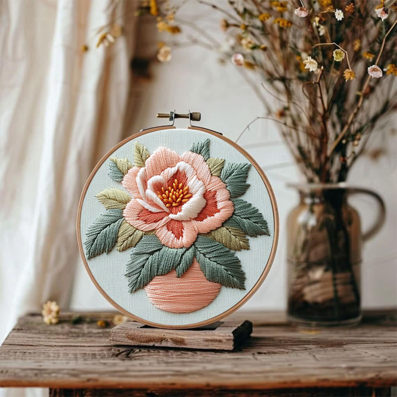 Rubbyoo Embroidery Kit - Peony Flower |  Needlework Craft For Beginner - image 3