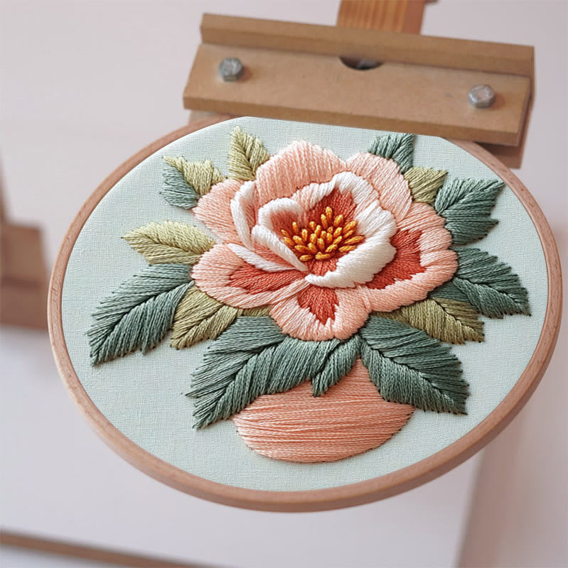Rubbyoo Embroidery Kit - Peony Flower |  Needlework Craft For Beginner - image 7