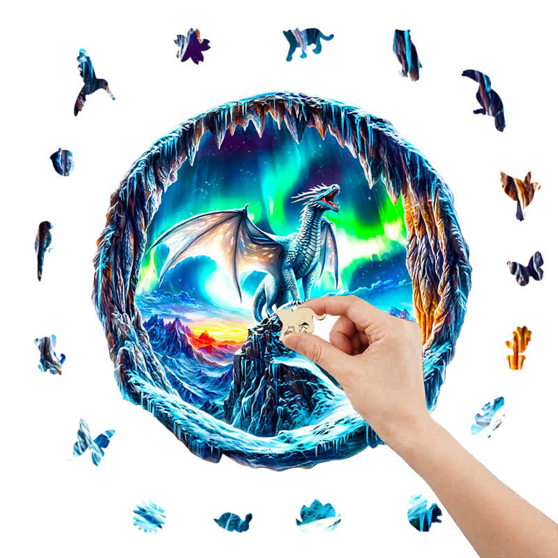 3D Aurora Dragon - Wooden Jigsaw Puzzle - image 6