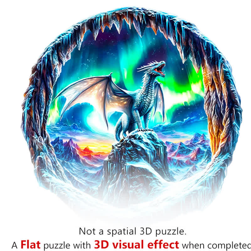 3D Aurora Dragon - Wooden Jigsaw Puzzle - image 2