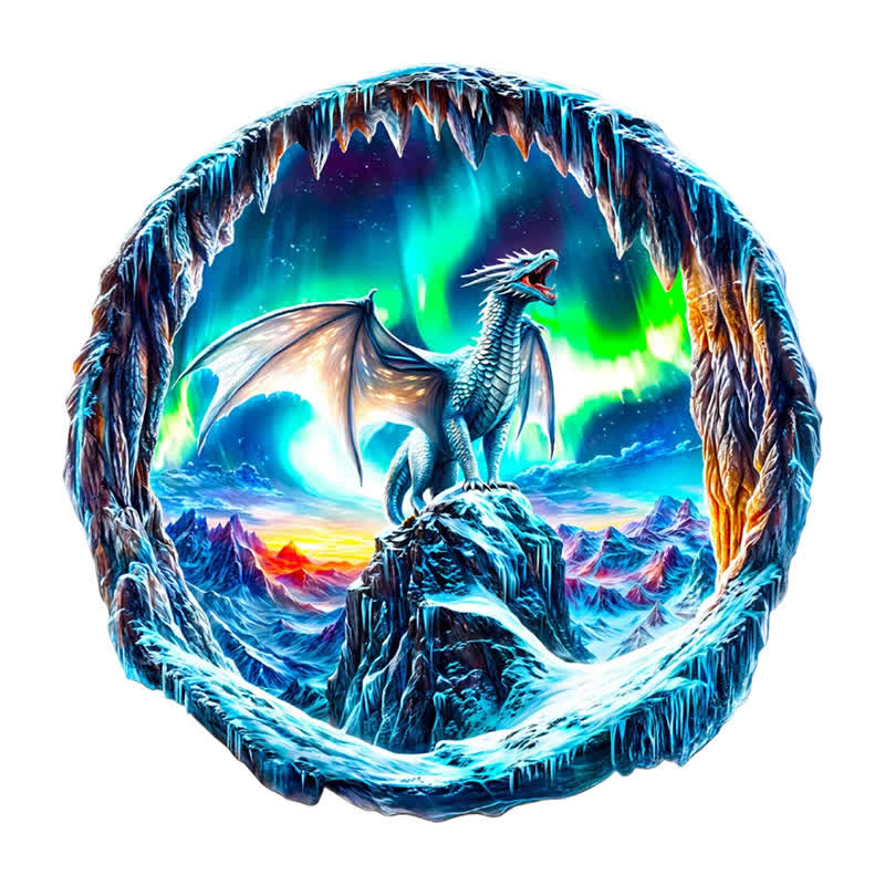 3D Aurora Dragon - Wooden Jigsaw Puzzle - A3 - Wooden Gift Packaging - image 1