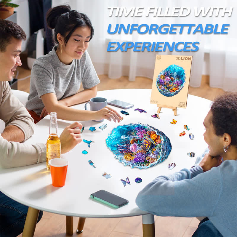 3D Ocean's Embrace - Wooden Jigsaw Puzzle - image 5