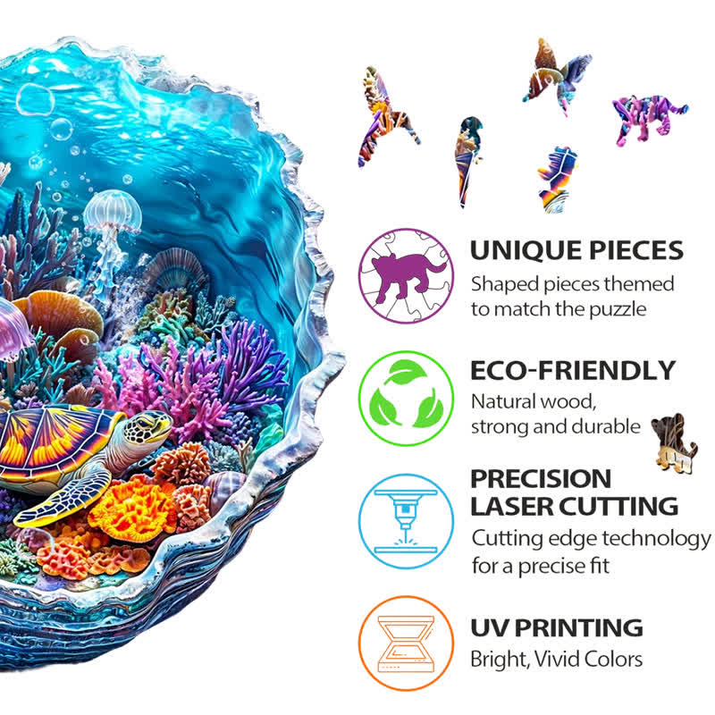 3D Ocean's Embrace - Wooden Jigsaw Puzzle - image 6