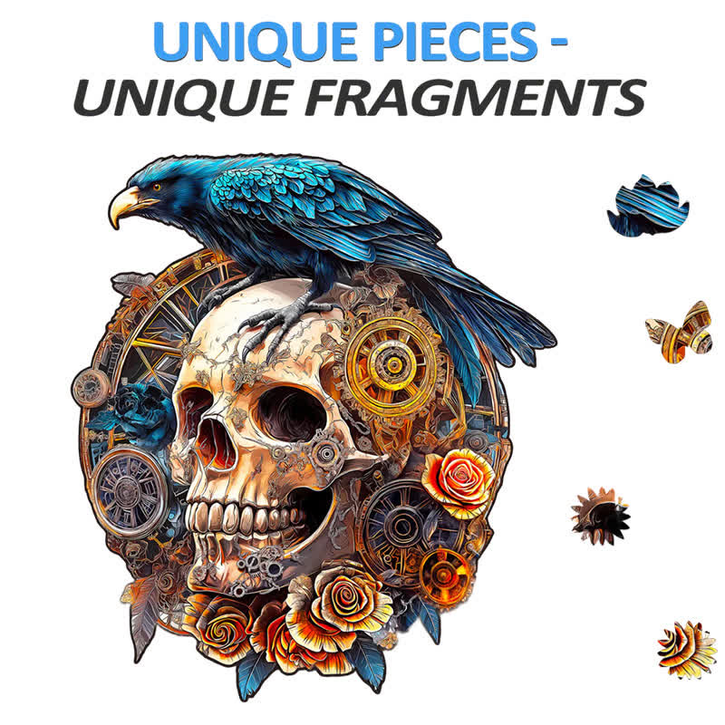 3D Mechanical Skull & Raven - Wooden Jigsaw Puzzle - image 6