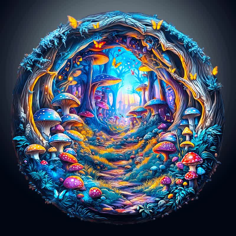 3D Magical Mushrooms - Wooden Jigsaw Puzzle - image 0