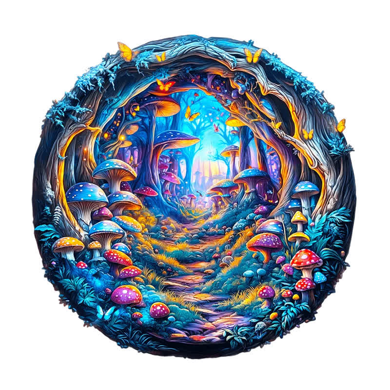 3D Magical Mushrooms - Wooden Jigsaw Puzzle - A3 - Wooden Gift Packaging - image 1