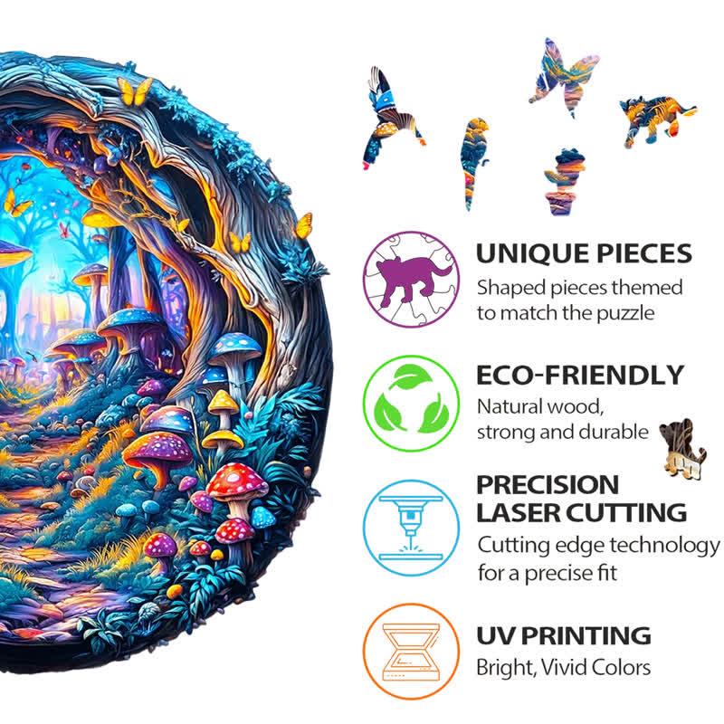 3D Magical Mushrooms - Wooden Jigsaw Puzzle - image 7