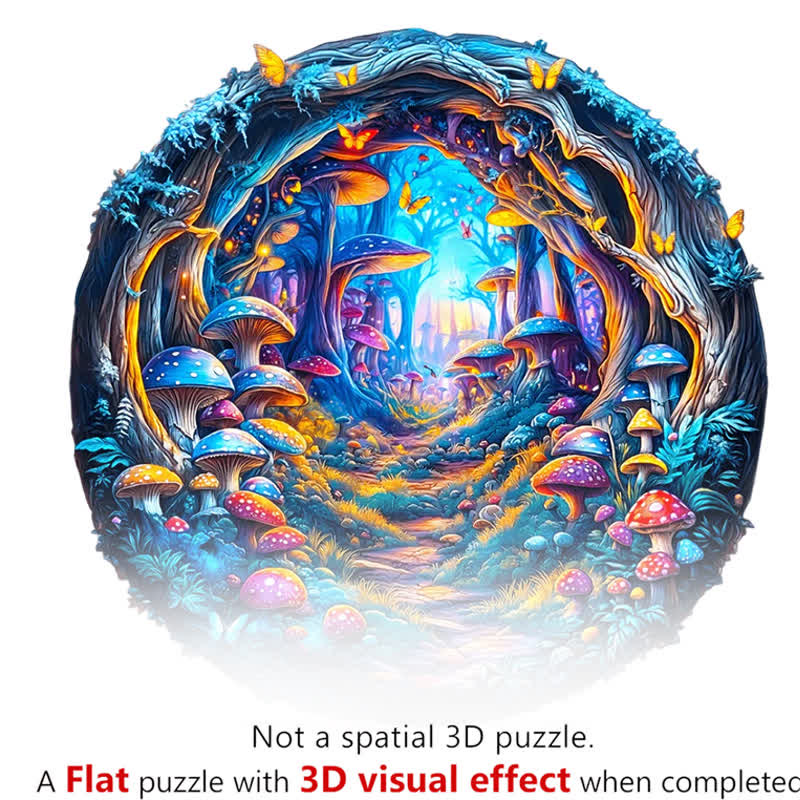 3D Magical Mushrooms - Wooden Jigsaw Puzzle - image 2