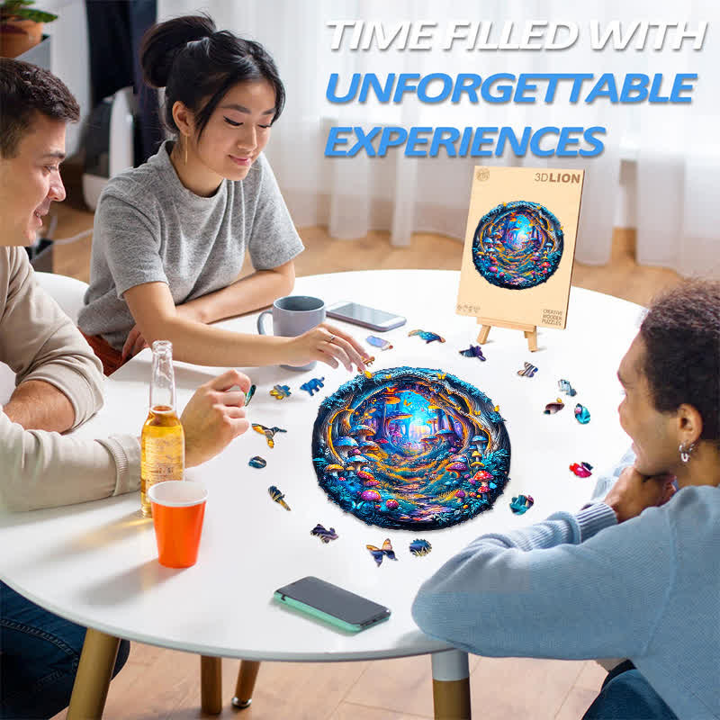 3D Magical Mushrooms - Wooden Jigsaw Puzzle - image 3