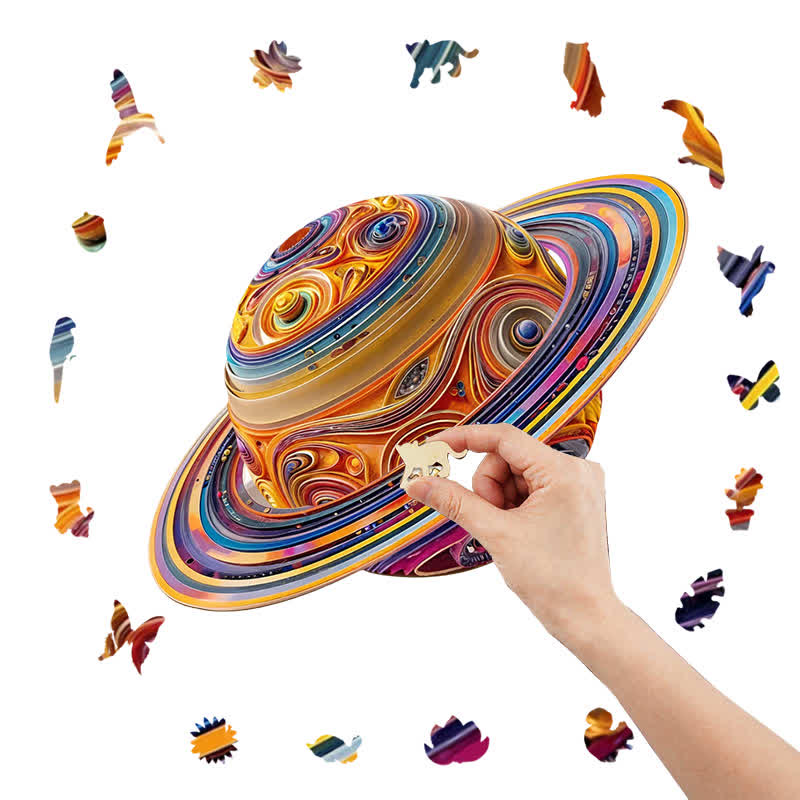 3D Fantasy Saturn - Wooden Jigsaw Puzzle - image 3