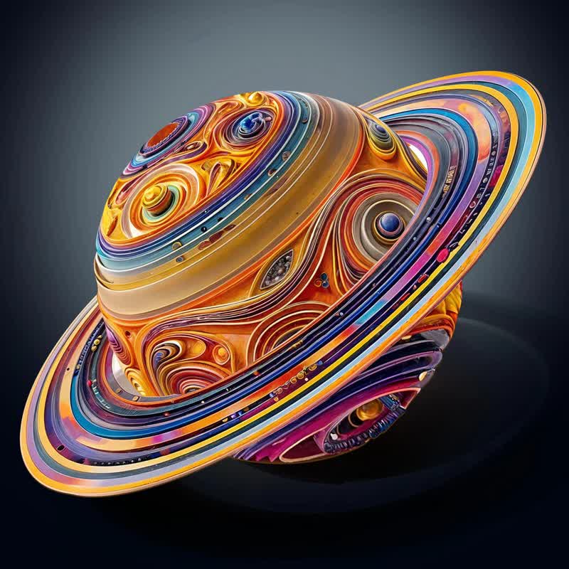 3D Fantasy Saturn - Wooden Jigsaw Puzzle - image 0