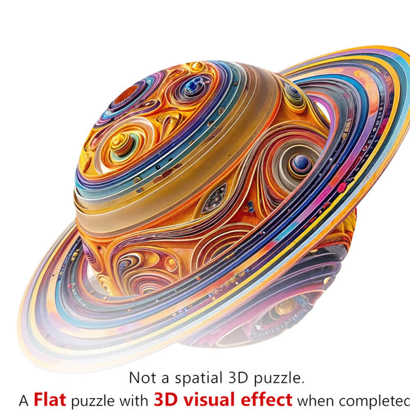 3D Fantasy Saturn - Wooden Jigsaw Puzzle - image 4