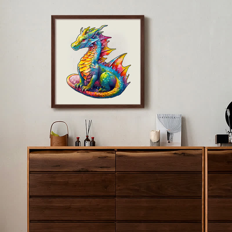 Dazzling Jeweled Dragon - Wooden Jigsaw Puzzle - image 3