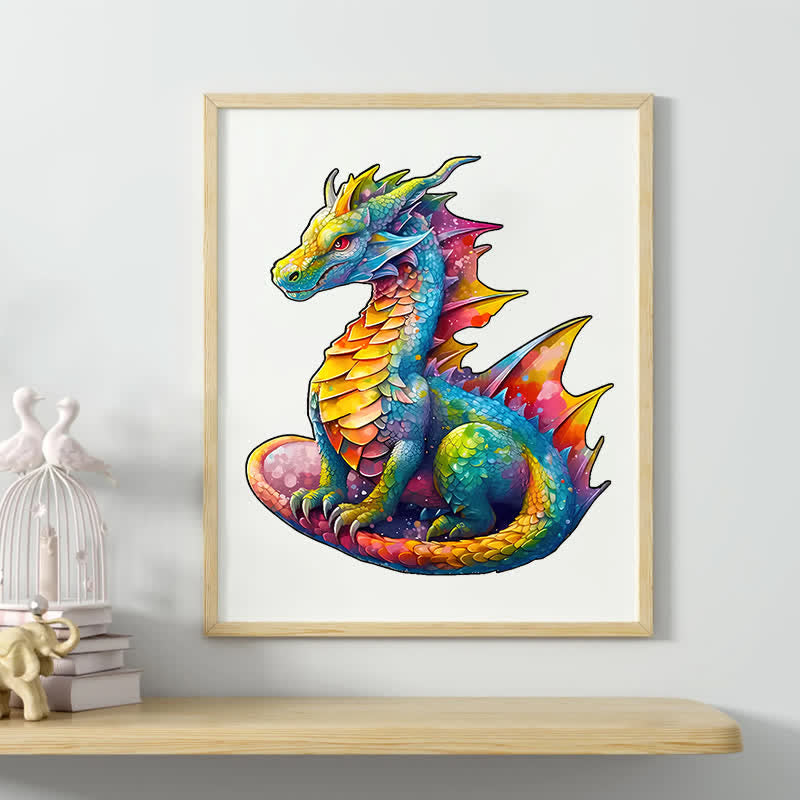 Dazzling Jeweled Dragon - Wooden Jigsaw Puzzle - image 6