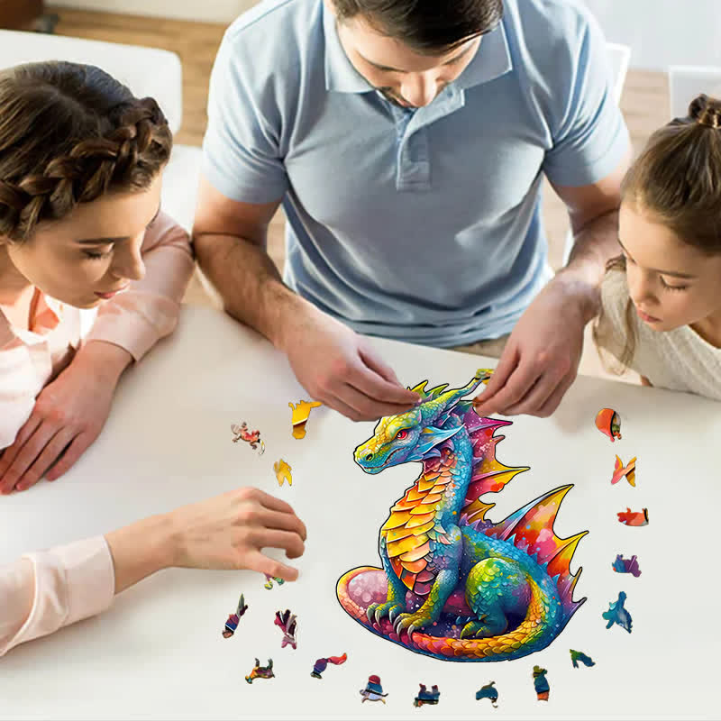 Dazzling Jeweled Dragon - Wooden Jigsaw Puzzle - image 7