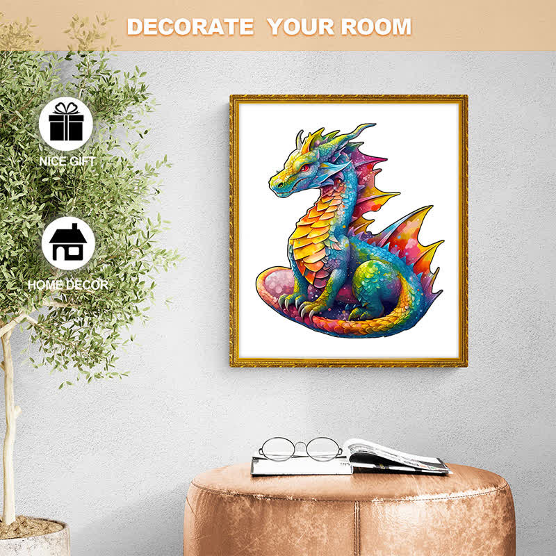 Dazzling Jeweled Dragon - Wooden Jigsaw Puzzle - image 8