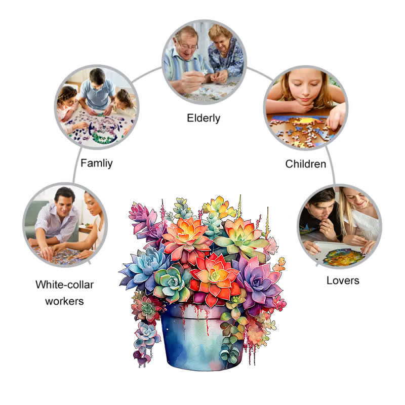 Potted plants - Wooden Jigsaw Puzzle - image 3