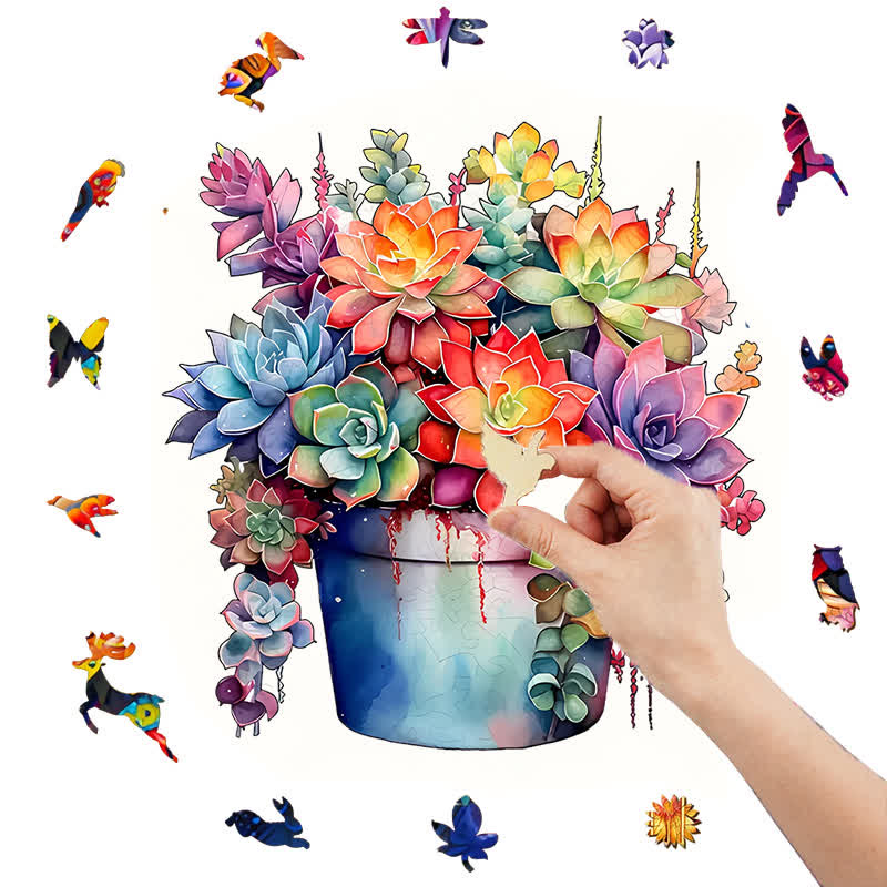 Potted plants - Wooden Jigsaw Puzzle - image 7