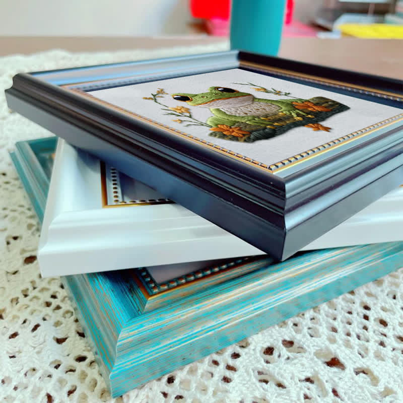 Wall Decoration | Antique Photo Frame | Embroidery Frame - 30cm*30cm - Brown - image 1