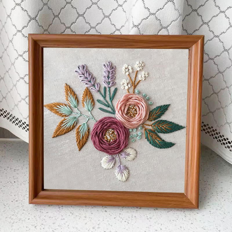 Rubbyoo Embroidery Kit - Dreamy Florals | Beginner Friendly Embroidery - Embroidery Kit Plus An Extra Frame - image 8