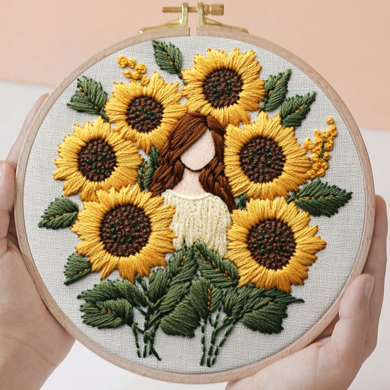 Rubbyoo Embroidery Kit - Sunflower Girl  | Handmade Craft Gift - image 6
