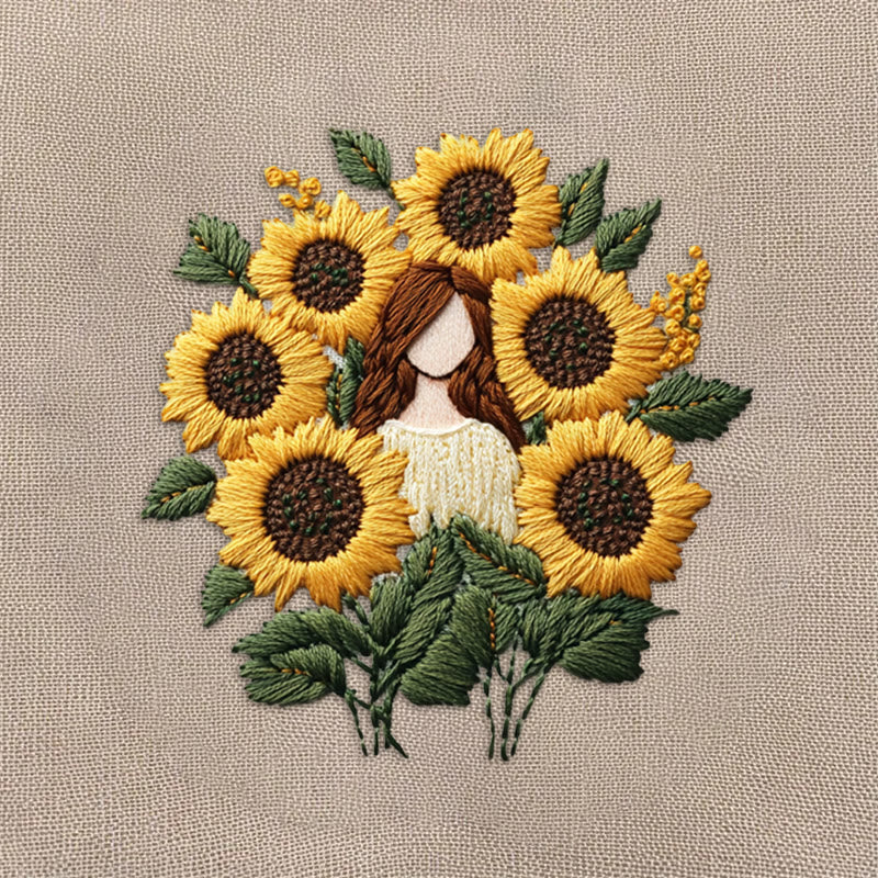 Rubbyoo Embroidery Kit - Sunflower Girl  | Handmade Craft Gift - image 9