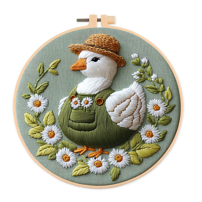 Rubbyoo Embroidery Kit - Cute Swan  | Beginner Needlework - 20*20cm - image 0