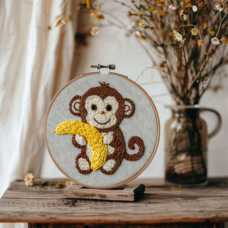 Rubbyoo Embroidery Kit - Happy Monkey | Animal | Beginner Friendly - image 3