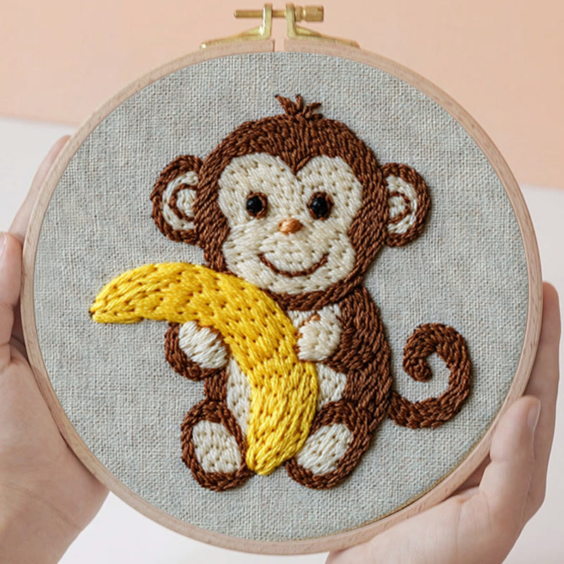 Rubbyoo Embroidery Kit - Happy Monkey | Animal | Beginner Friendly - image 2