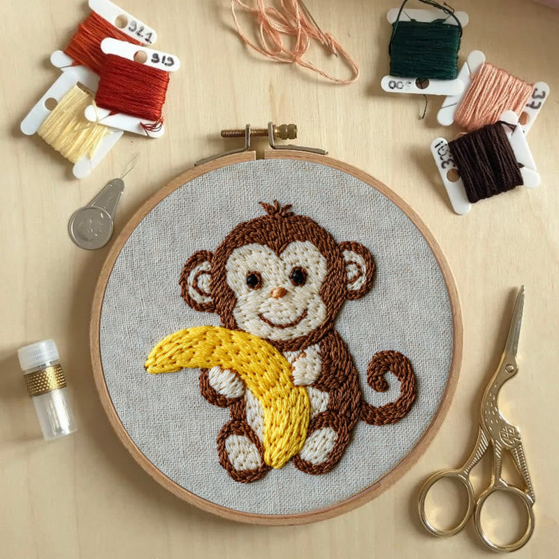 Rubbyoo Embroidery Kit - Happy Monkey | Animal | Beginner Friendly - image 6