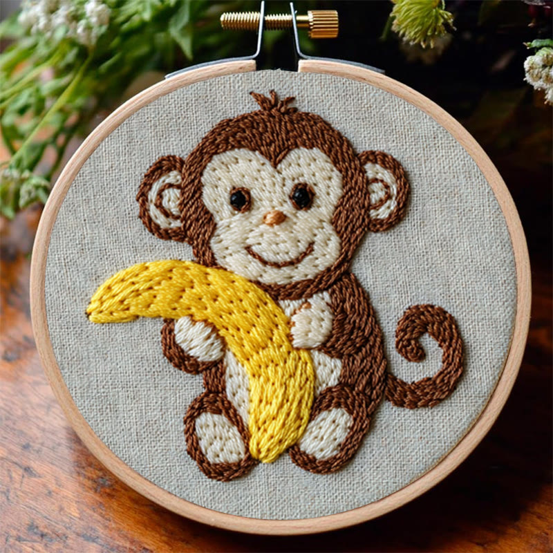Rubbyoo Embroidery Kit - Happy Monkey | Animal | Beginner Friendly - image 4