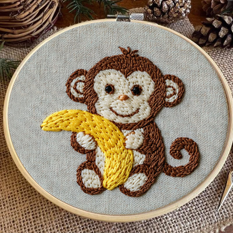 Rubbyoo Embroidery Kit - Happy Monkey | Animal | Beginner Friendly - image 5