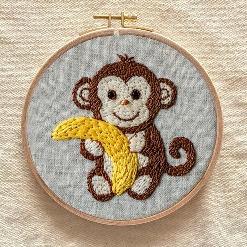 Rubbyoo Embroidery Kit - Happy Monkey | Animal | Beginner Friendly - image 9