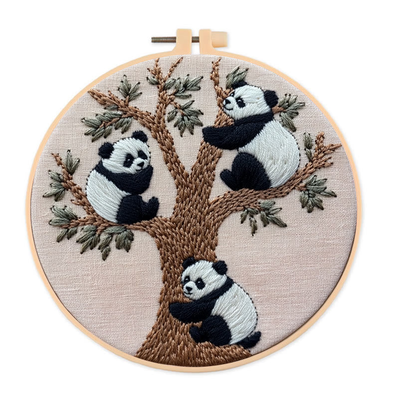 Rubbyoo Embroidery Kit - Climbing Panda | Animal | Needlework Gift - 20*20cm - image 0
