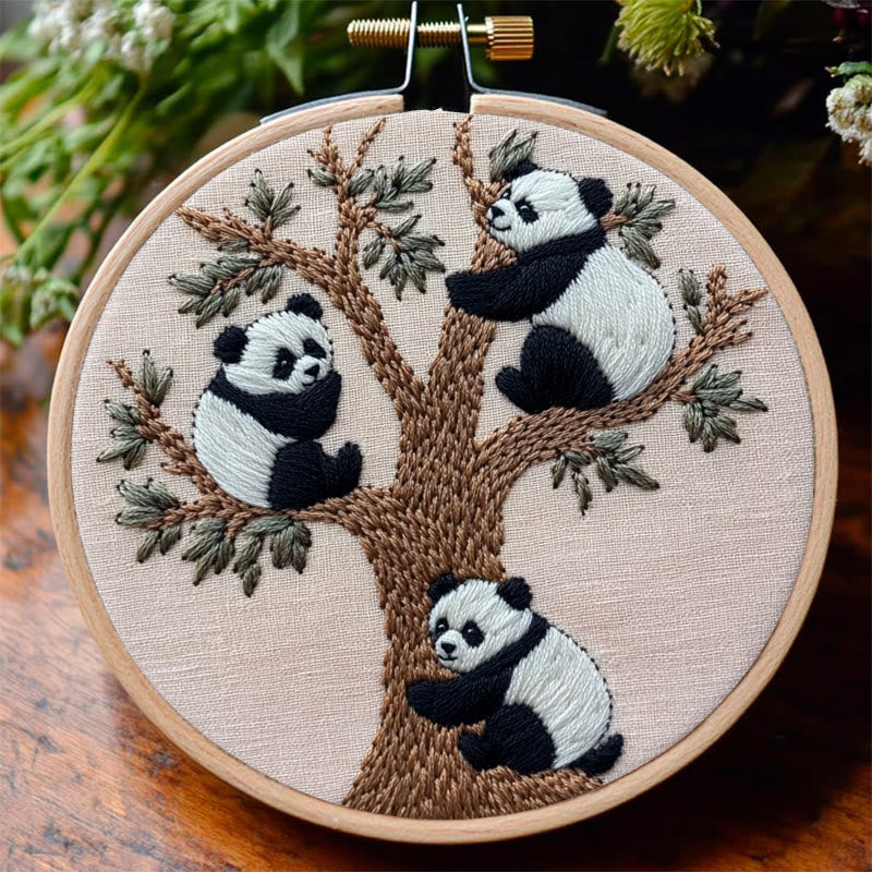 Rubbyoo Embroidery Kit - Climbing Panda | Animal | Needlework Gift - image 1