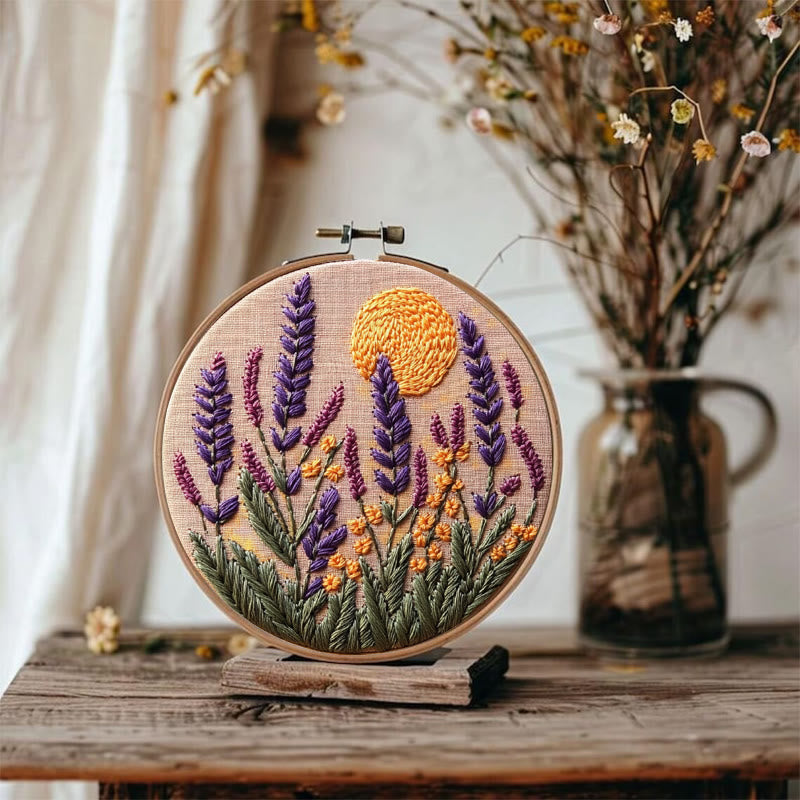 Rubbyoo Embroidery Kit - Lavender | Flowers Embroidery | Beginner Needlework Craft - image 3