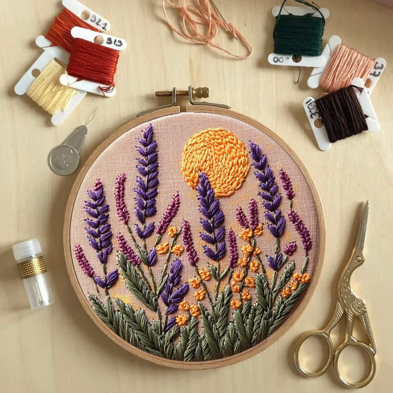 Rubbyoo Embroidery Kit - Lavender | Flowers Embroidery | Beginner Needlework Craft - image 5