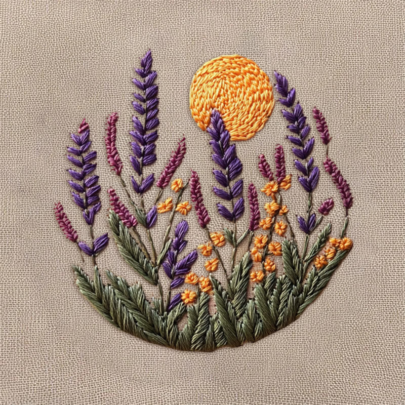 Rubbyoo Embroidery Kit - Lavender | Flowers Embroidery | Beginner Needlework Craft - image 9