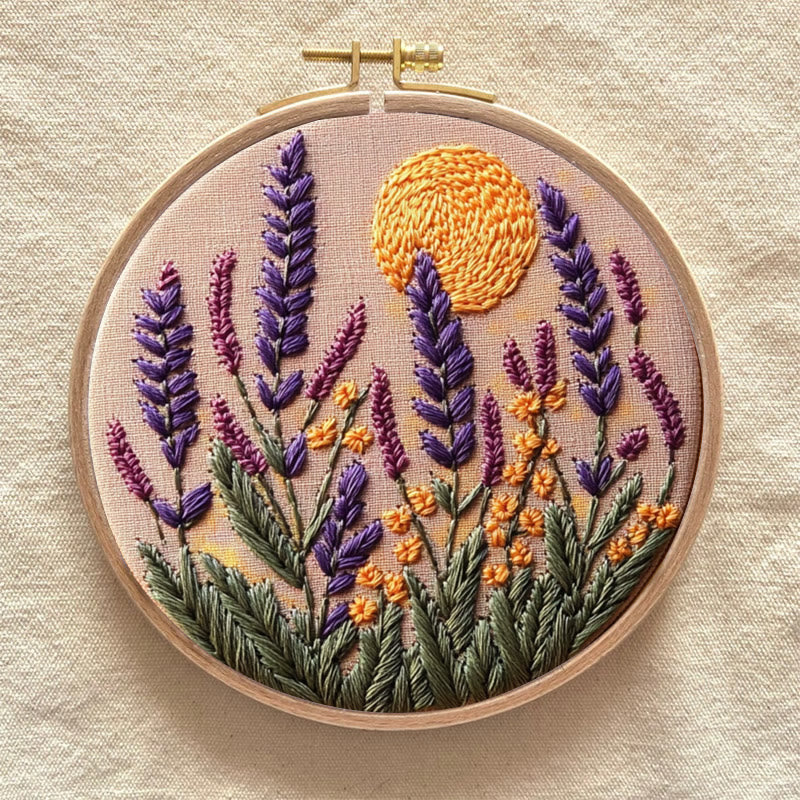 Rubbyoo Embroidery Kit - Lavender | Flowers Embroidery | Beginner Needlework Craft - image 8