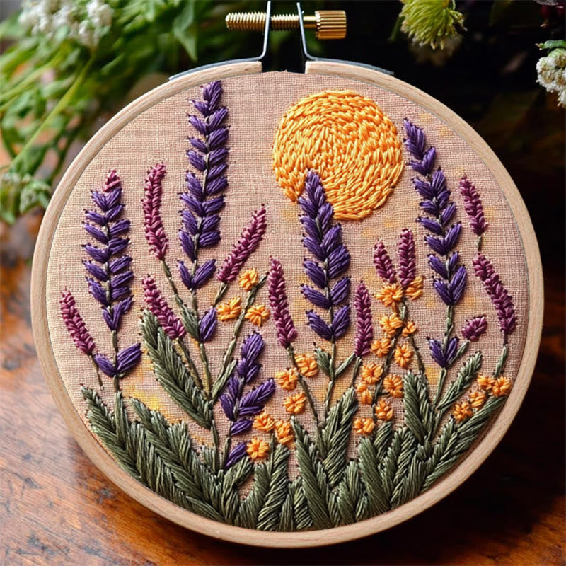 Rubbyoo Embroidery Kit - Lavender | Flowers Embroidery | Beginner Needlework Craft - image 4