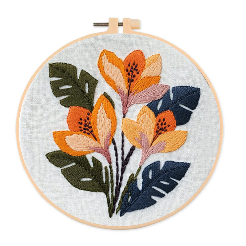 Rubbyoo Embroidery Kit - Floral Botanical  | Beginner Needlework Craft - 20*20cm - image 0