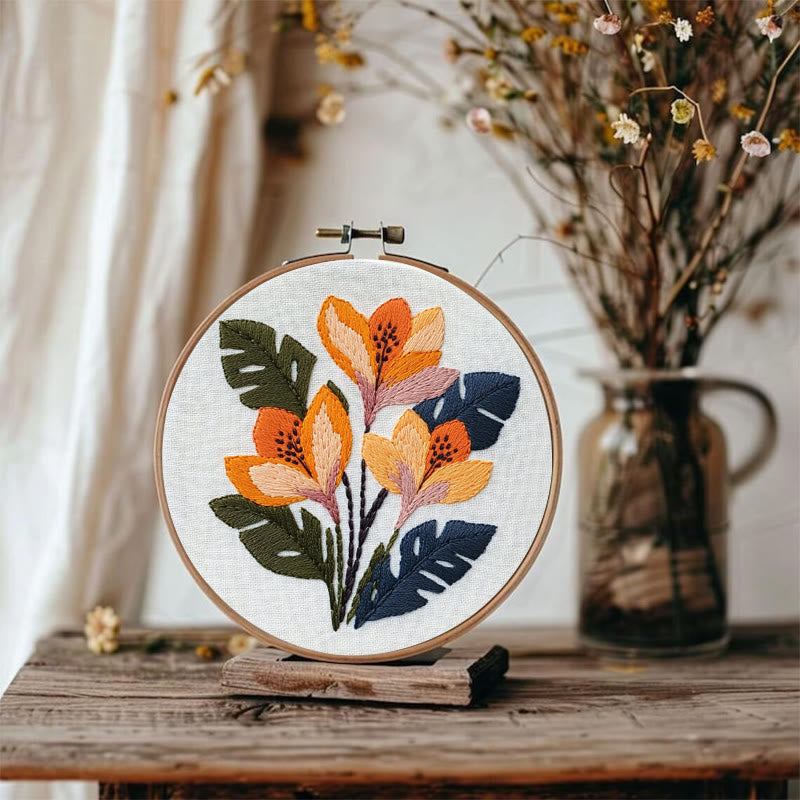 Rubbyoo Embroidery Kit - Floral Botanical  | Beginner Needlework Craft - image 1