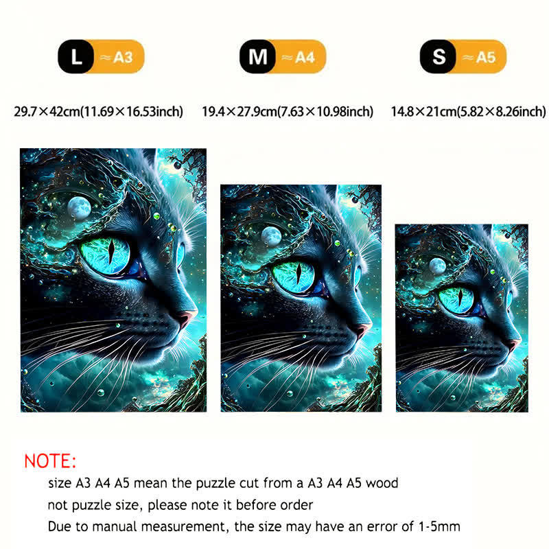 Mysterious Galaxy Cat - Wooden Jigsaw Puzzle - image 4