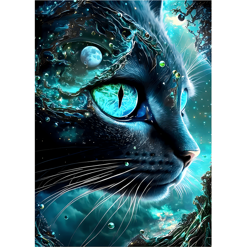 Mysterious Galaxy Cat - Wooden Jigsaw Puzzle - A3 - Wooden Gift Packaging - image 0