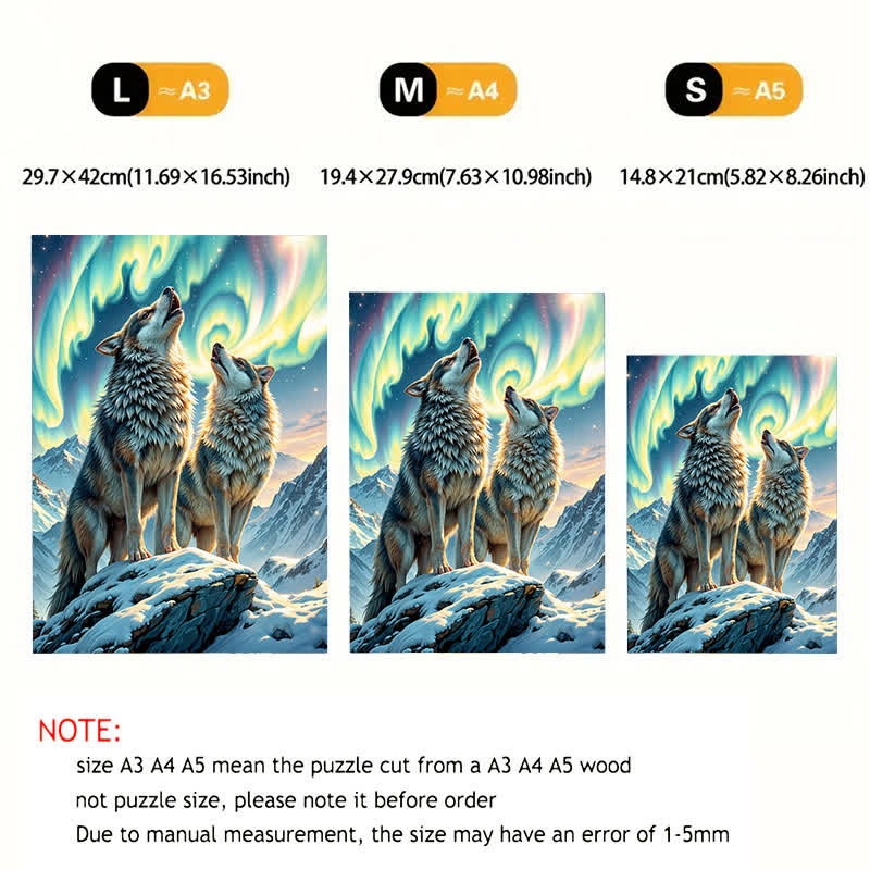 Wolves In The Northern Lights - Wooden Jigsaw Puzzle - image 7