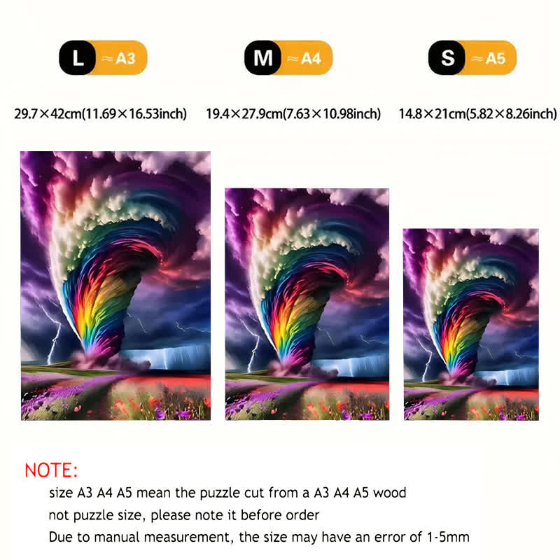 Colourful Rainbow Tornado - Wooden Jigsaw Puzzle - image 3