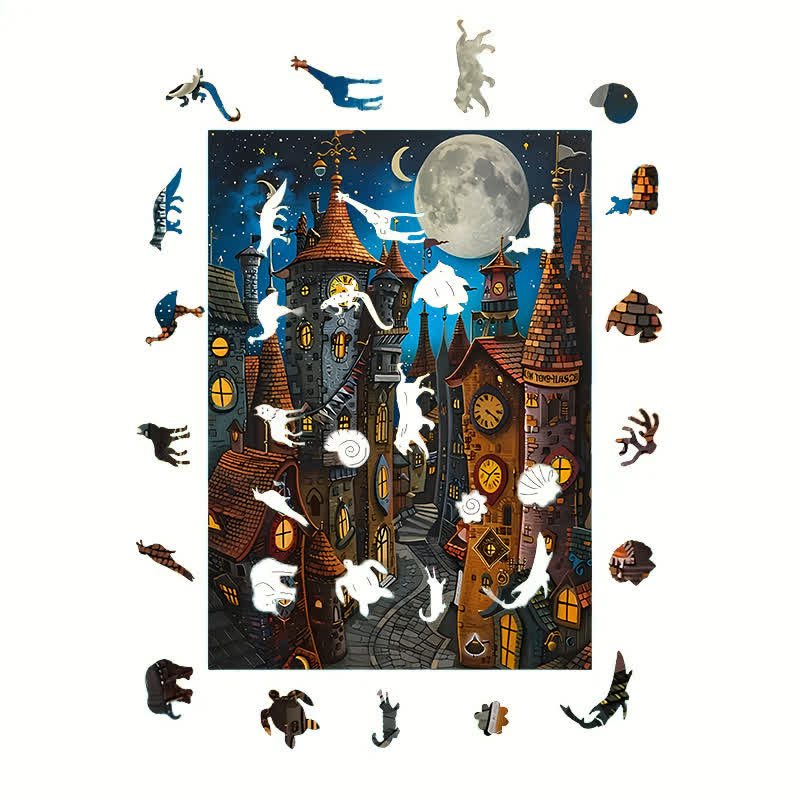 Dark Night Castle - Wooden Jigsaw Puzzle - image 5
