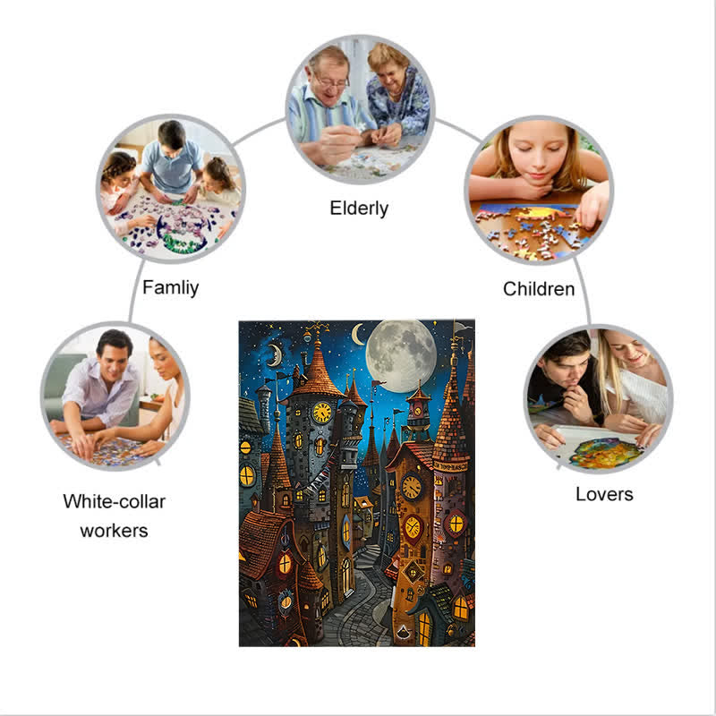 Dark Night Castle - Wooden Jigsaw Puzzle - image 2