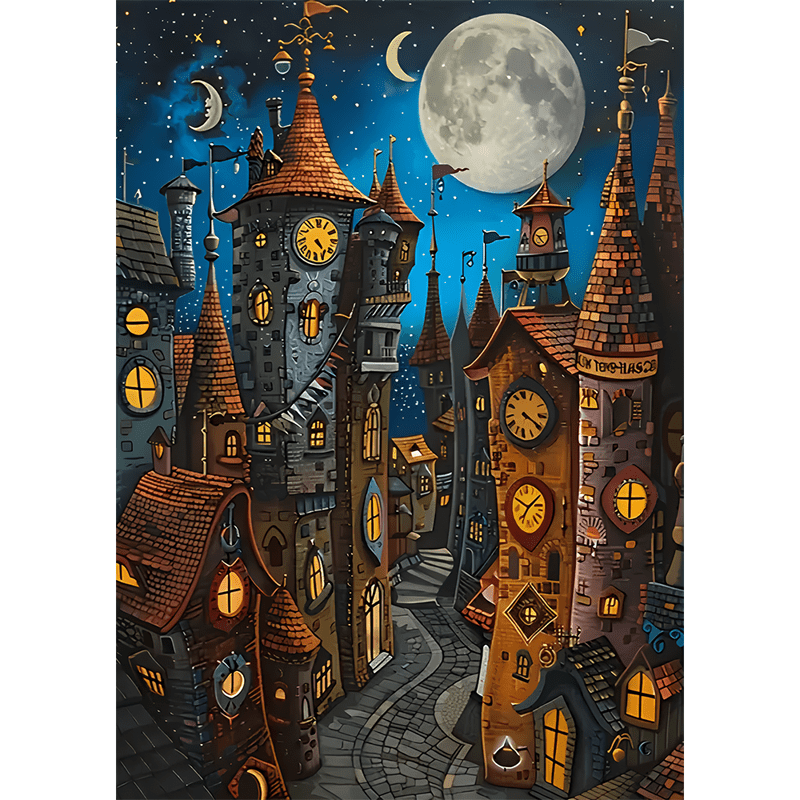 Dark Night Castle - Wooden Jigsaw Puzzle - A3 - Wooden Gift Packaging - image 0